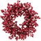 22" Red Frosted Berry Wreath - 22-Inch Iced Hawthorn Twig Berries Holiday Decorative Winter Christmas Berry Wreaths for Front Door, Fireplace, Mantel, Xmas Décor - Christmas Berry Wreath